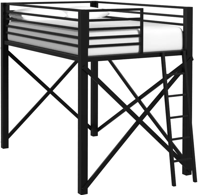 Talia Black Full Loft Bed