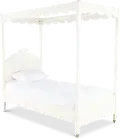 Olivia French White Twin Canopy Bed