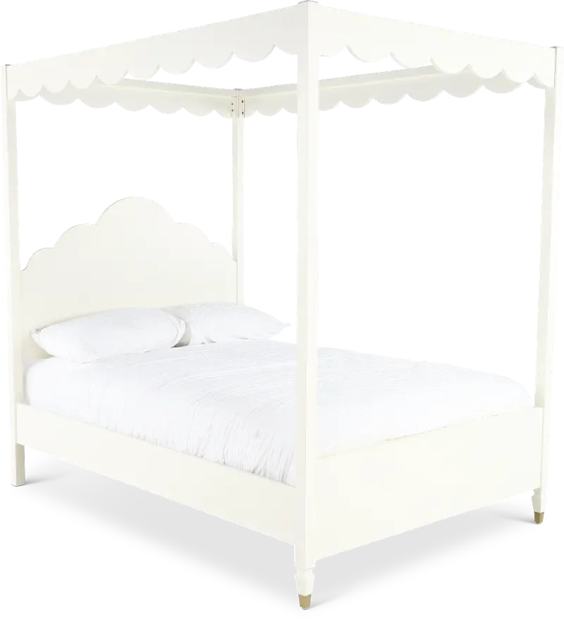 Olivia French White Full Canopy Bed