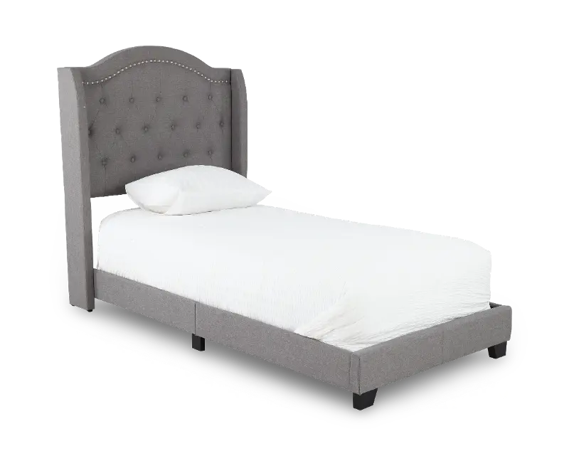 Rhyan Gray Twin Upholstered Bed