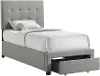 Kaycee Gray Twin Upholstered Storage Bed