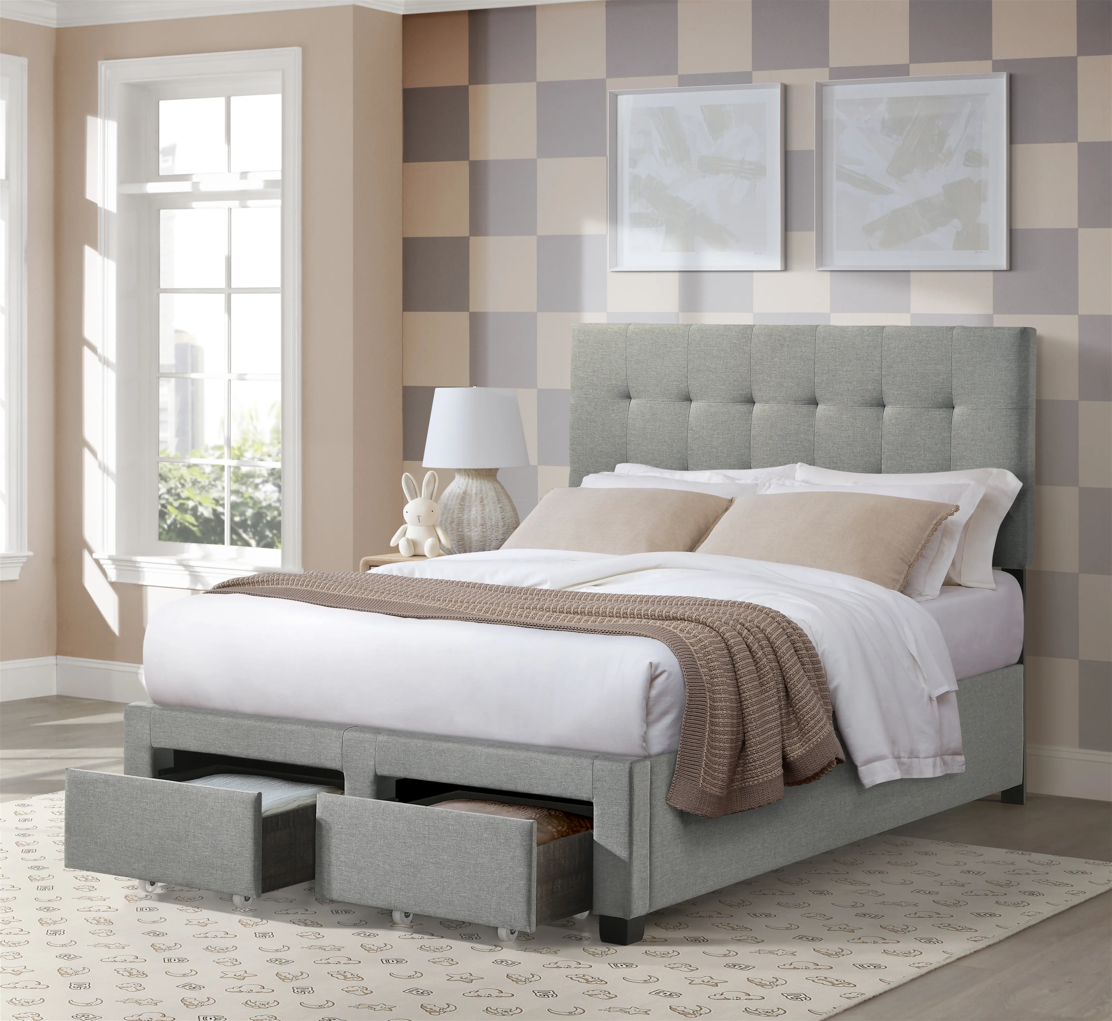 Kaycee Gray Full Upholstered Storage Bed-2