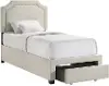 Tropic Beige Twin Upholstered Storage Bed
