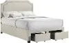 Tropic Beige Full Upholstered Storage Bed