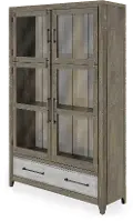 Two-Tone Timberwood and Sand Display Cabinet