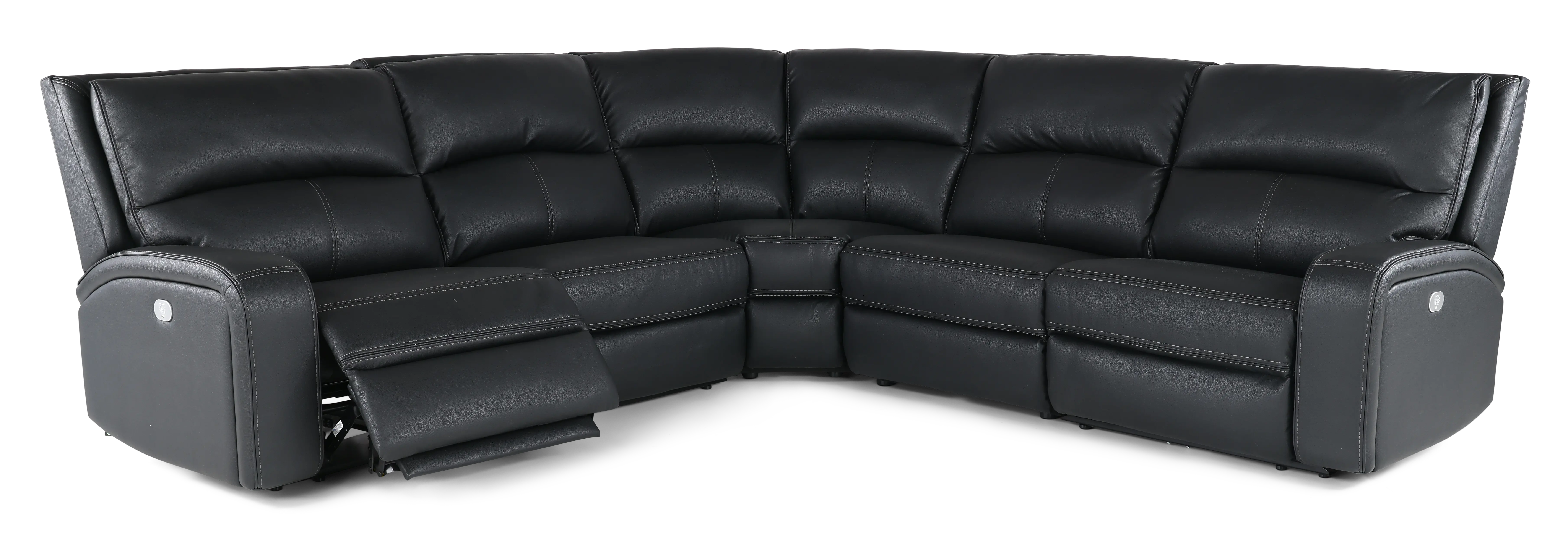 Star Black 5-Piece Power Reclining Sectional with Adjustable Headrests-4