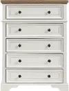 Easton White and Brown Chest of Drawers