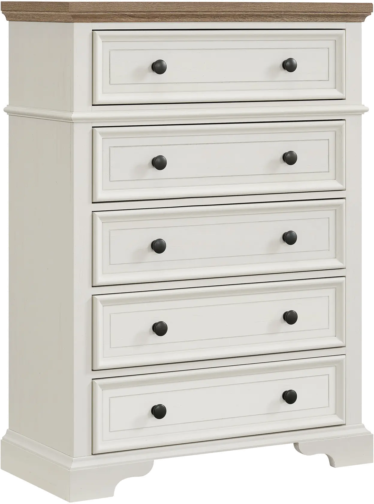 Easton White and Brown Chest of Drawers-2