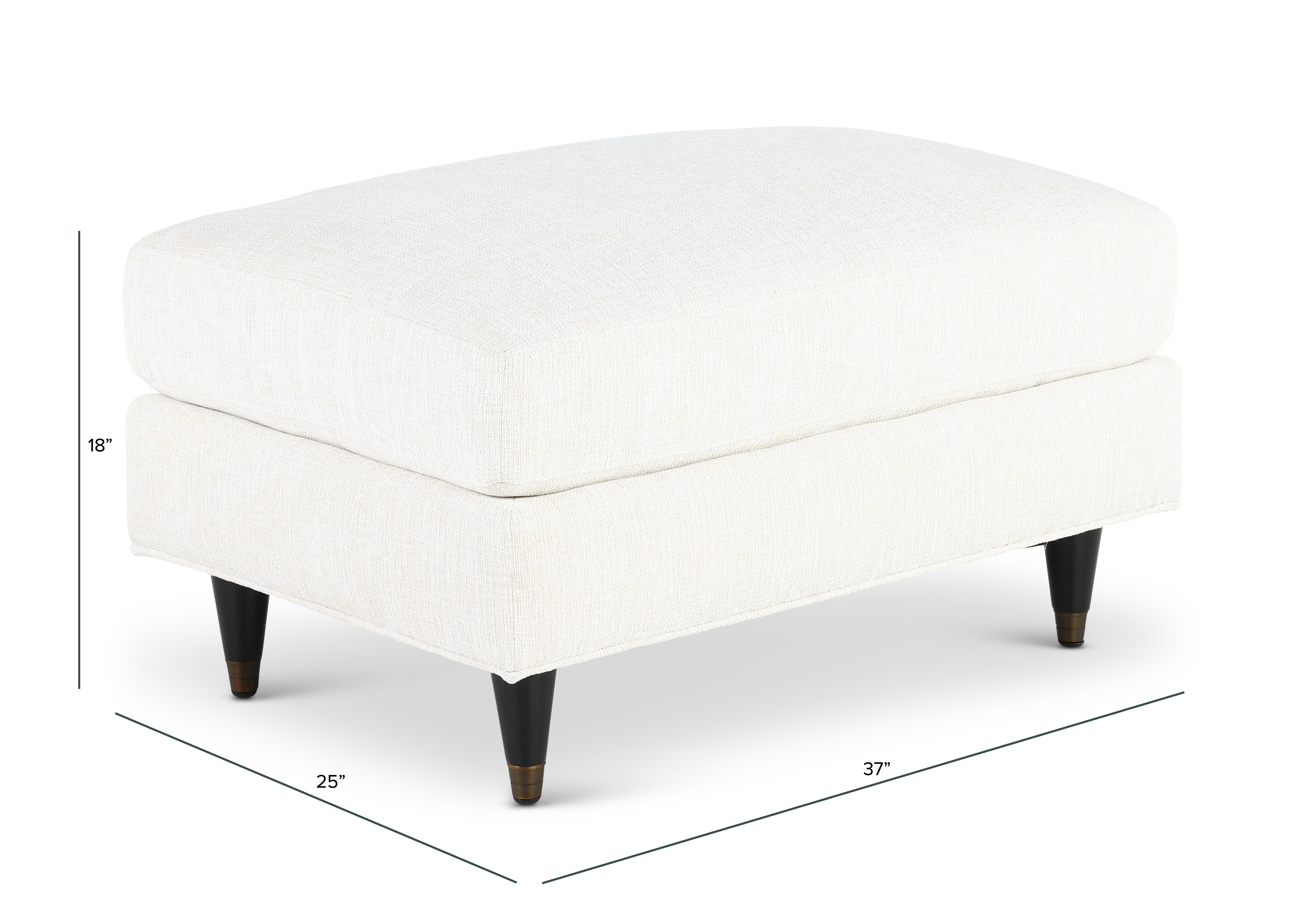 Pia Cotton White Ottoman-3