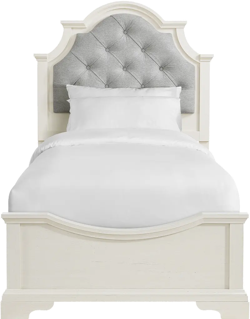 Easton White and Gray Twin Bed
