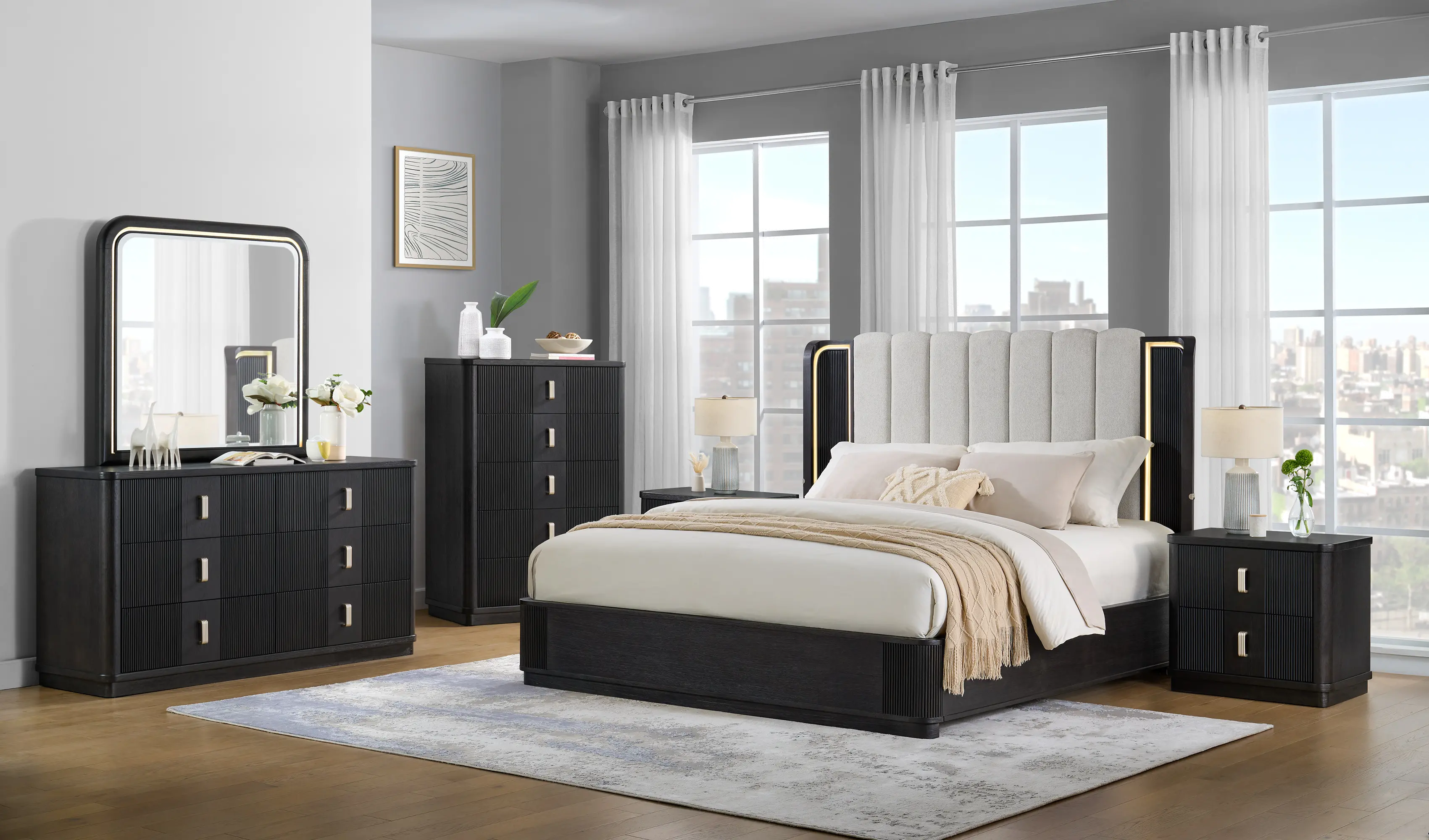 Treviso Espresso Brown King Platform Bed-1