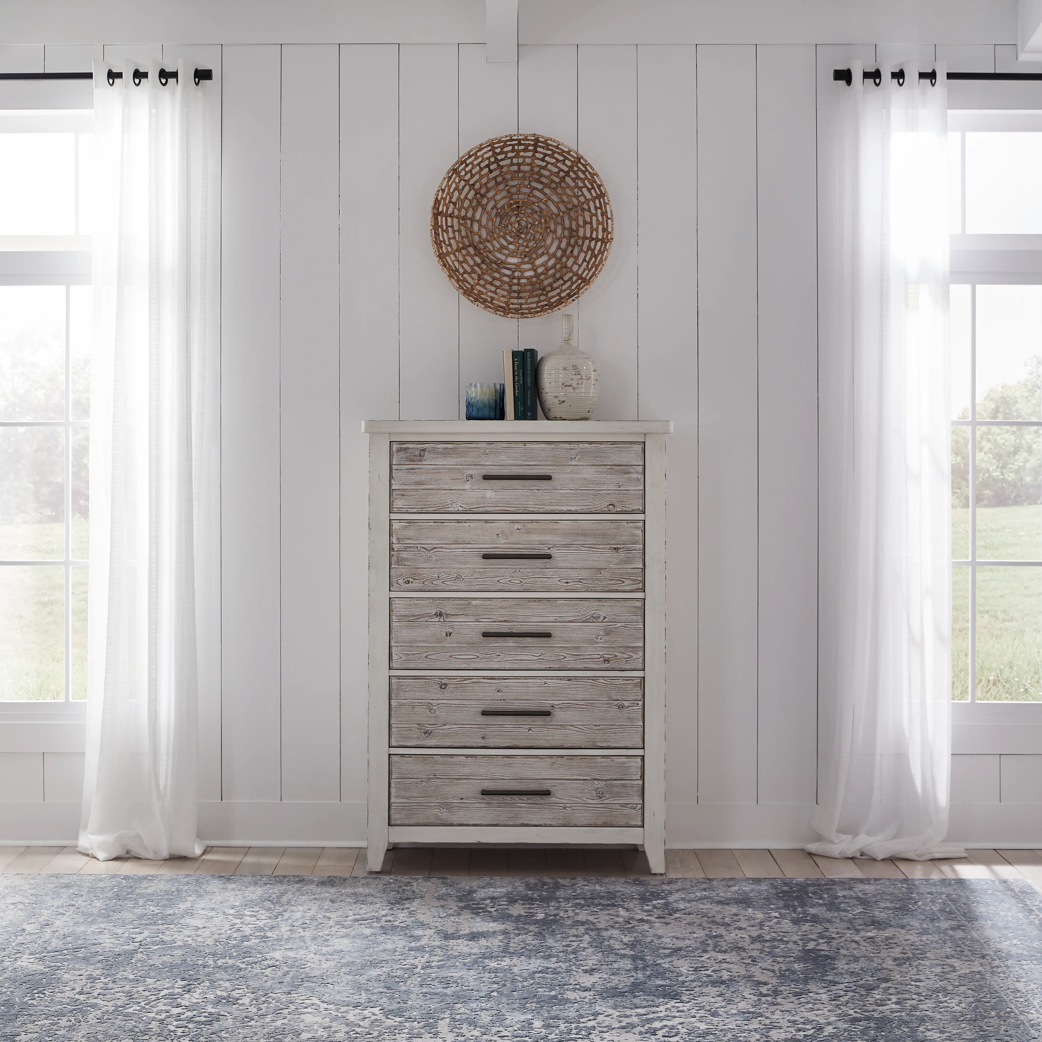 142-BR41 Backroads Weathered White Chest of Drawers-2
