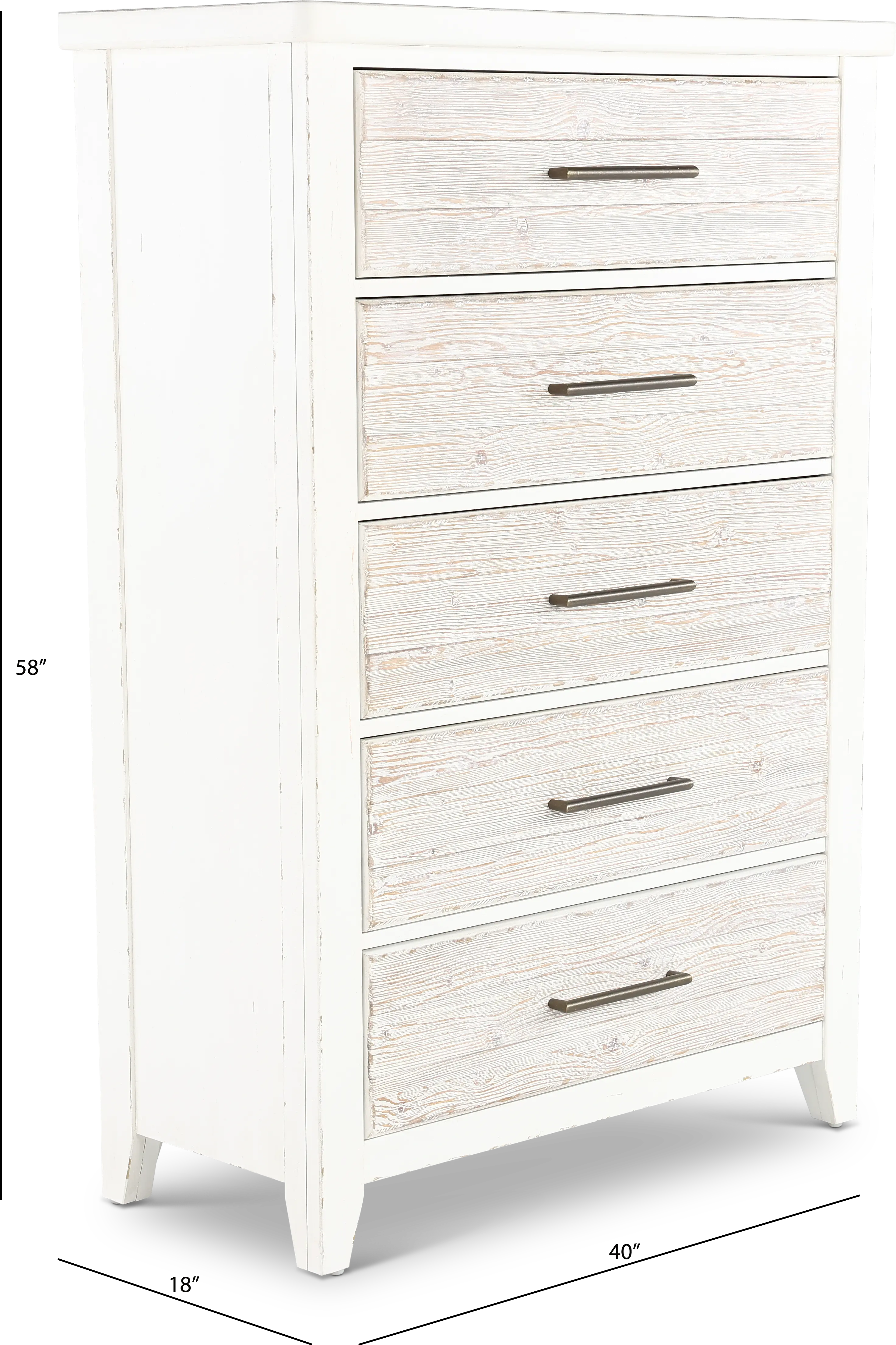 142-BR41 Backroads Weathered White Chest of Drawers-4