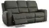 Linden Charcoal Power Reclining Sofa with Power Headrests