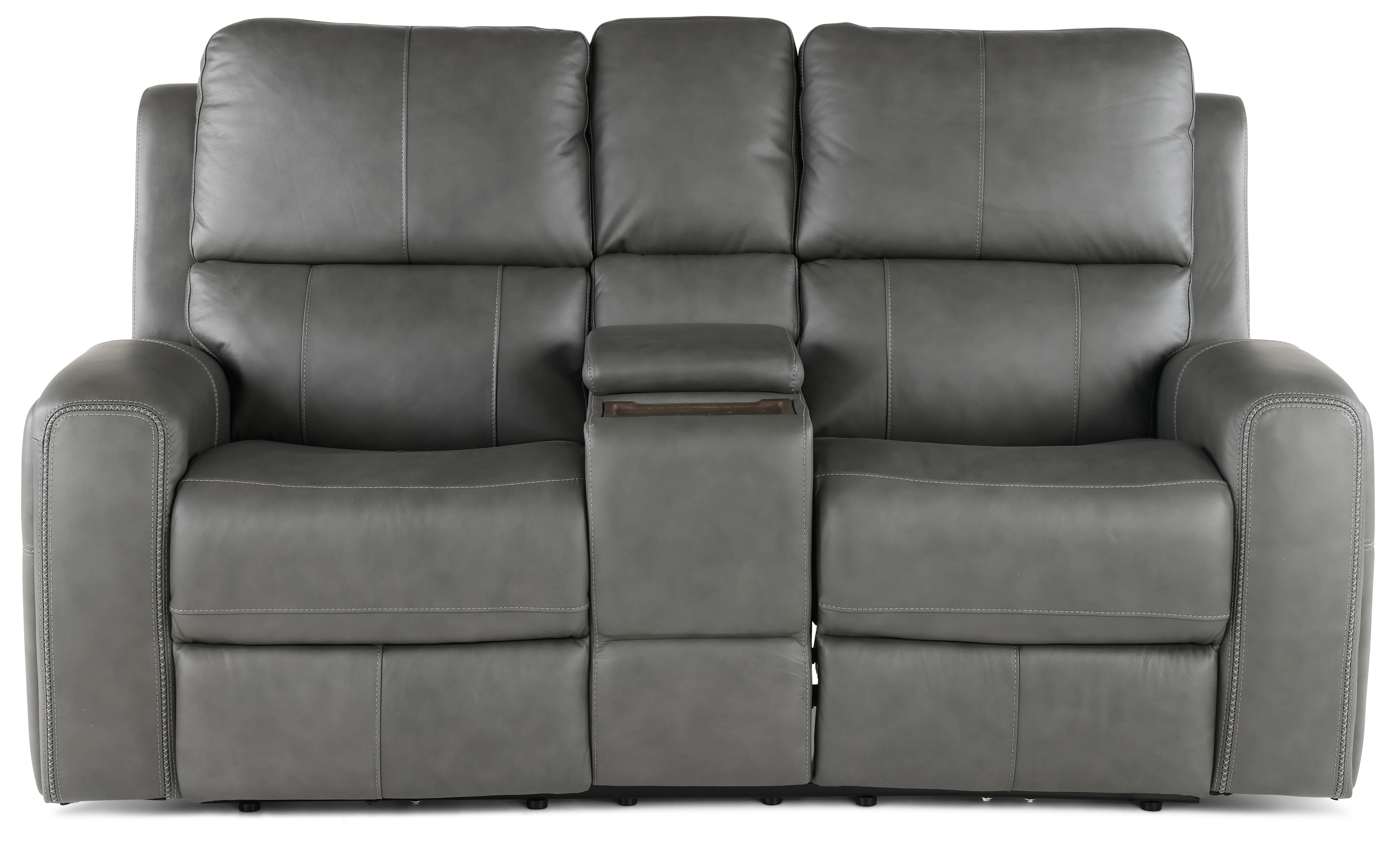 Linden Charcoal Power Reclining Loveseat with Console-1