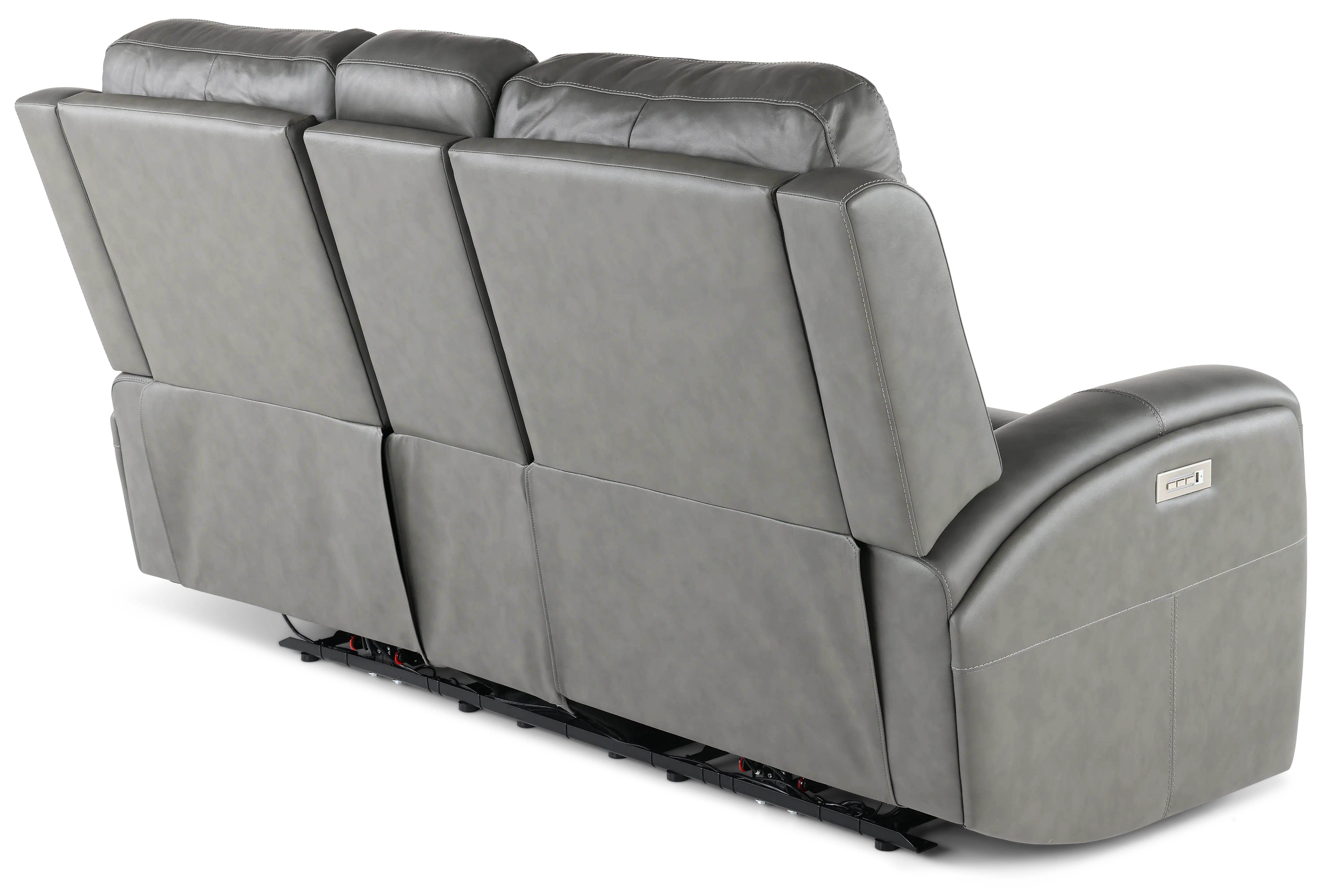 Linden Charcoal Power Reclining Loveseat with Console-5
