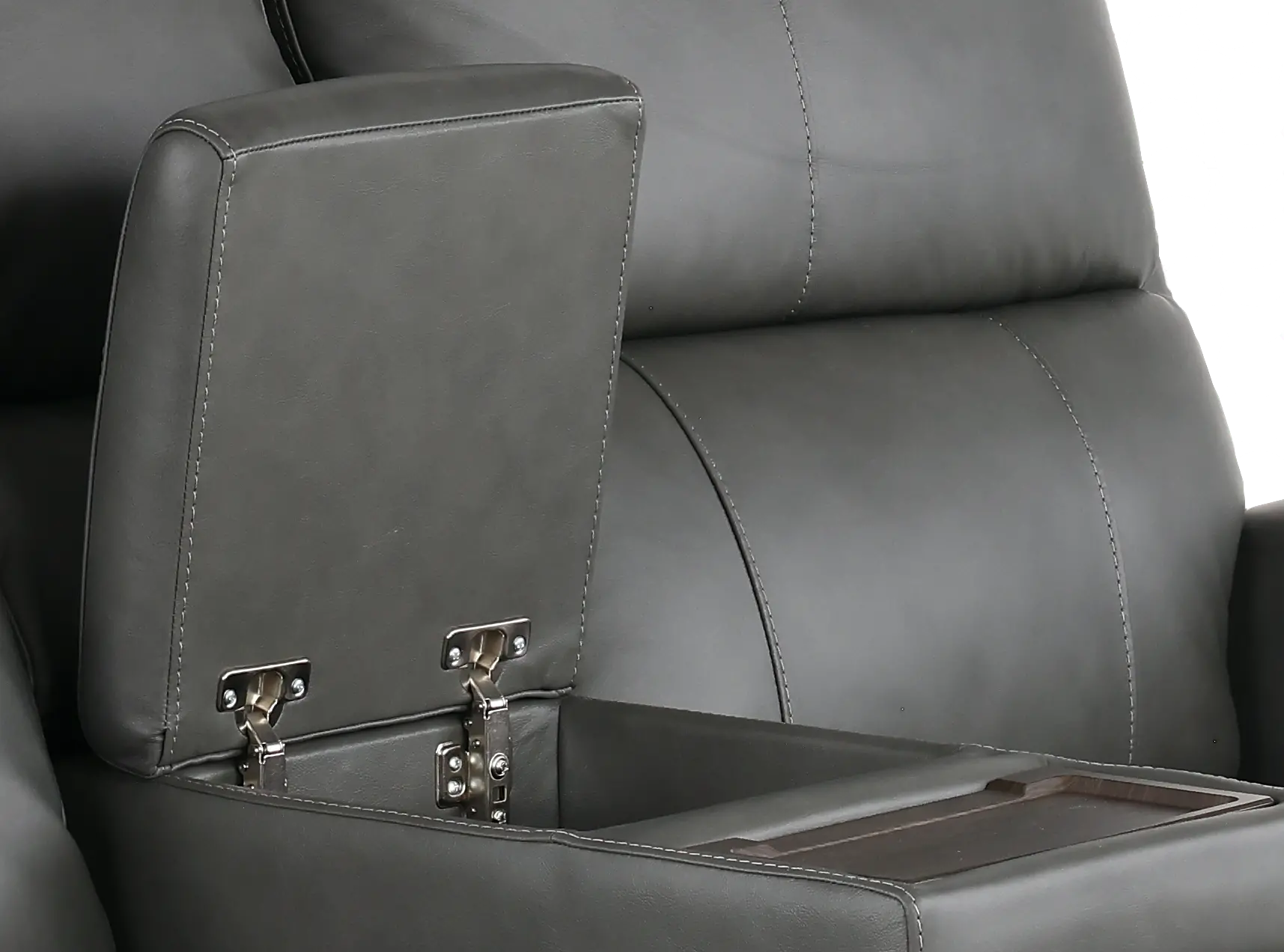 Linden Charcoal Power Reclining Loveseat with Console-7