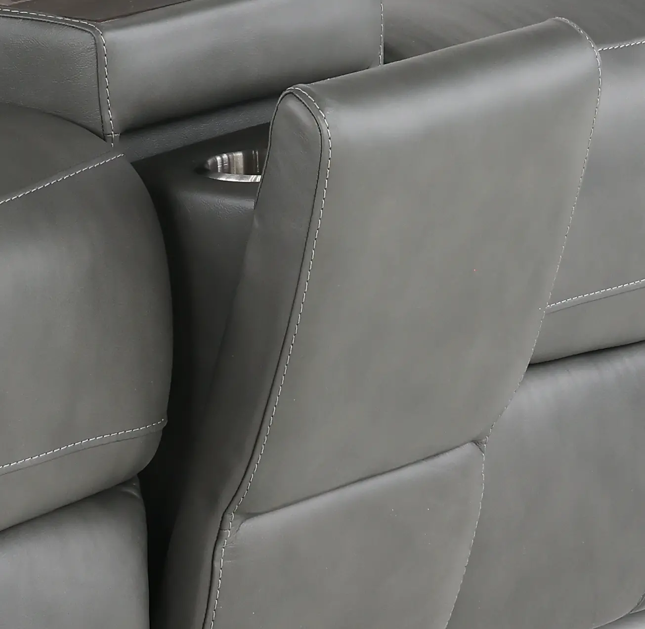 Linden Charcoal Power Reclining Loveseat with Console-8