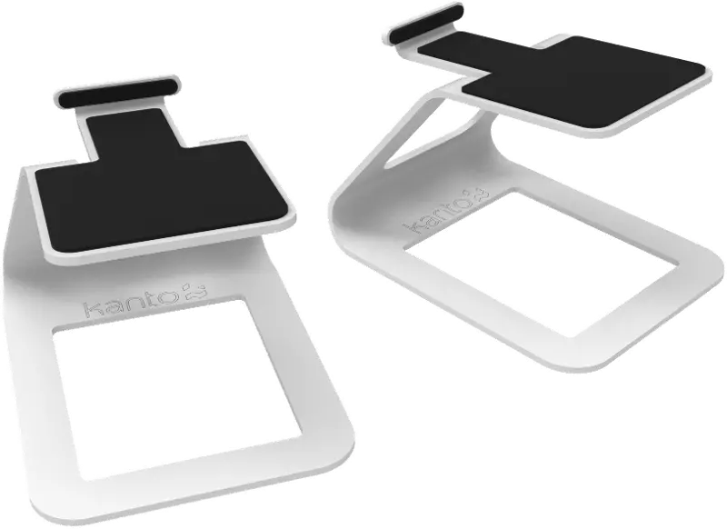 Kanto SE2 Elevated Desktop Speaker Stands for Small Speakers - White, Pair