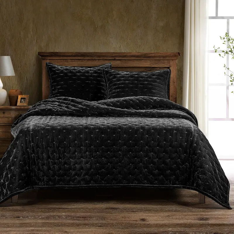 Stella Black Queen 3-Piece Comforter Set
