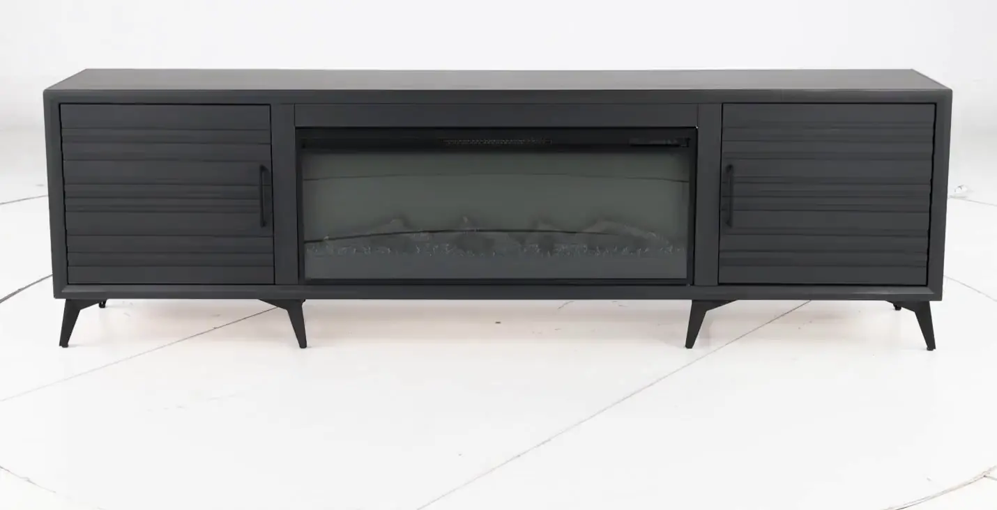 Malibu Black 95 Fireplace TV Stand-9