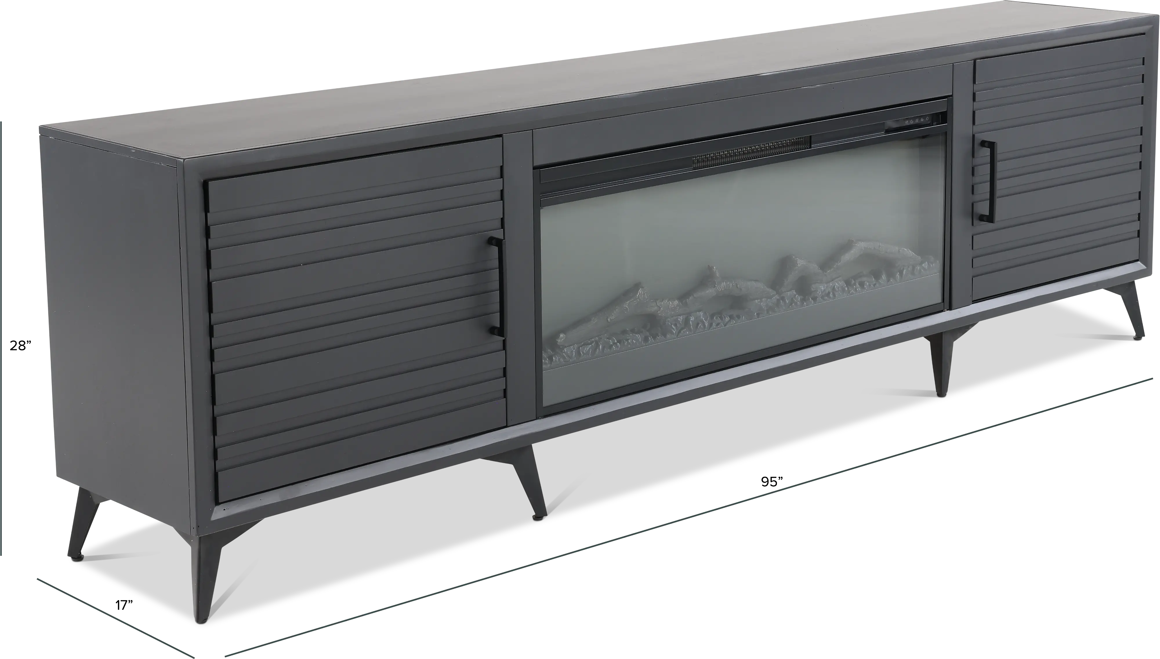 Malibu Black 95 Fireplace TV Stand-3