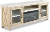 Rivan 74  Natural Fireplace TV Stand