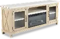 Rivan 74 Natural Fireplace TV Stand