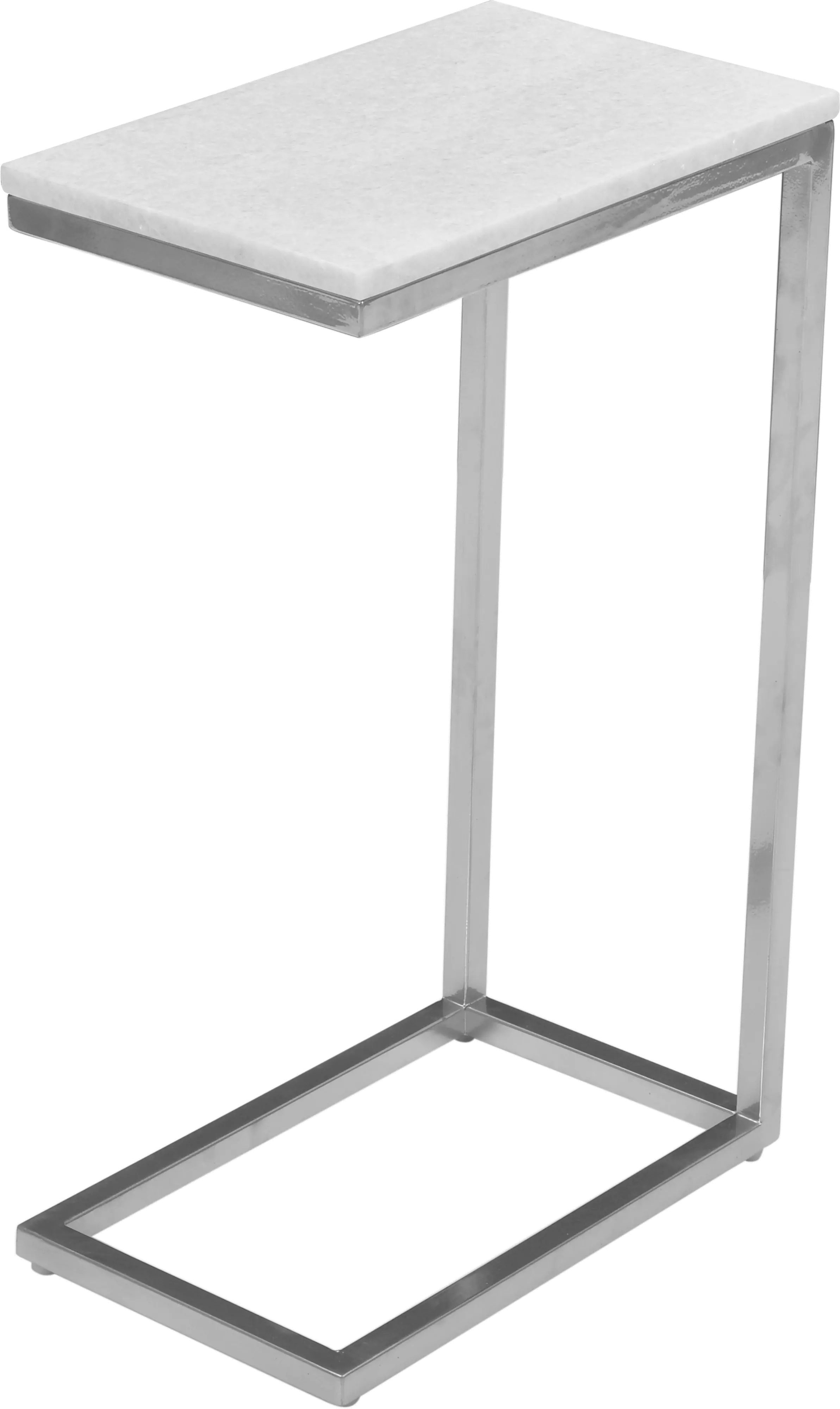 Bianco White Marble C-Shaped Side Table-1