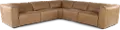 Okemo Latte Light Brown Leather 5 Piece Power Reclining Sectional