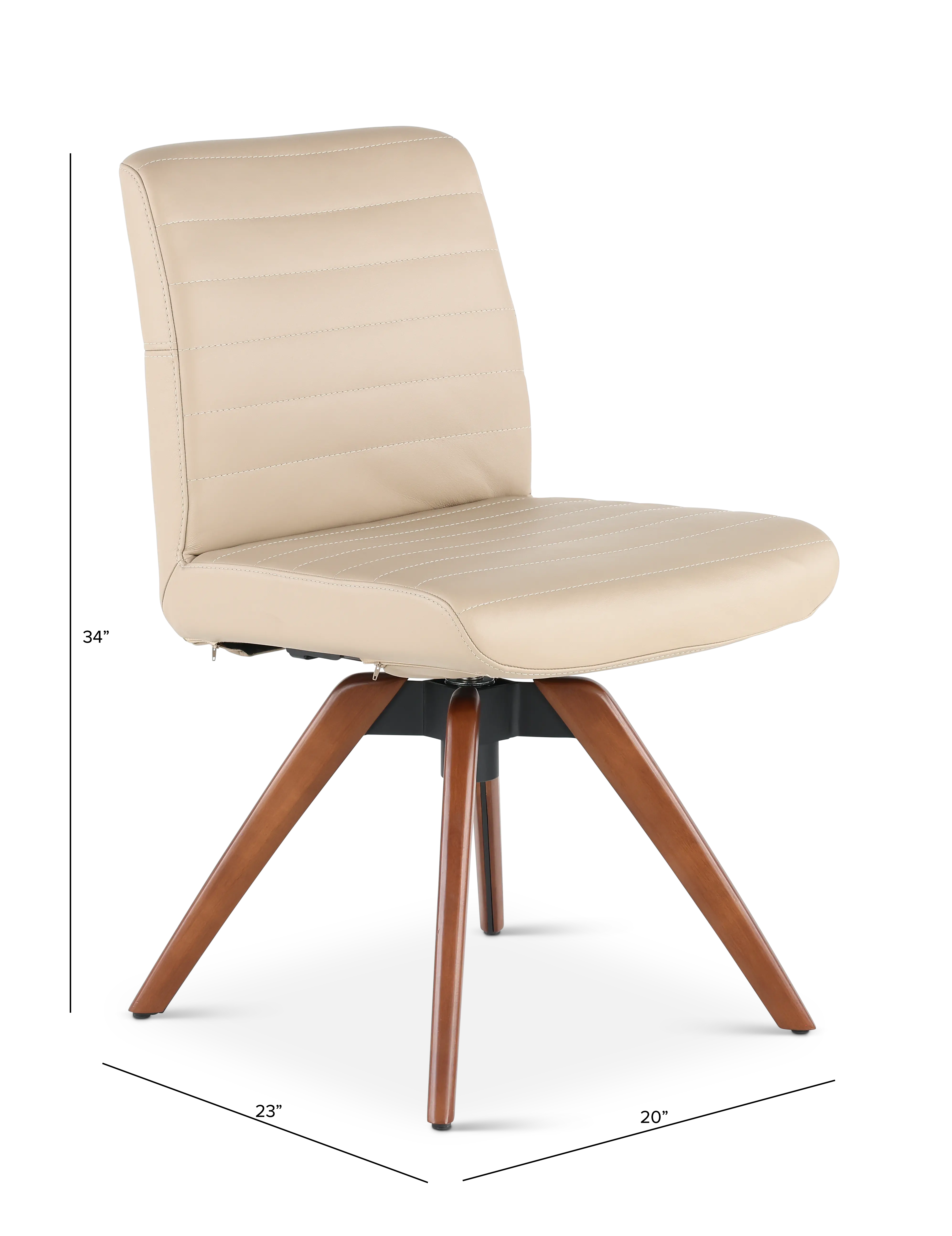 Hygge Sandstone Leather Swivel Dining Chair-3