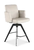 Hygge White Leather Swivel Counter Stool