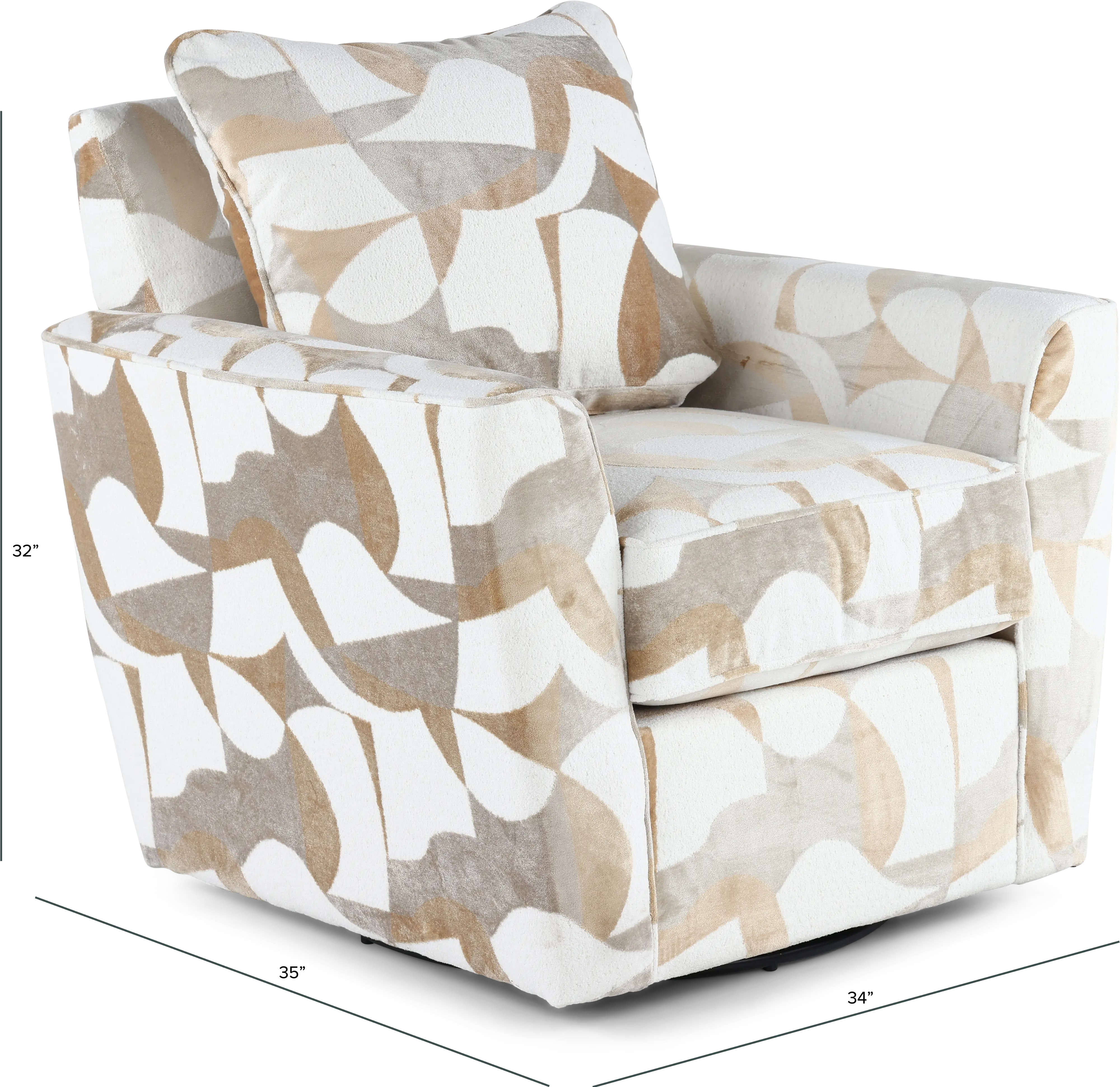 PLLCHA Valderrama White and Brown Accent Chair-3