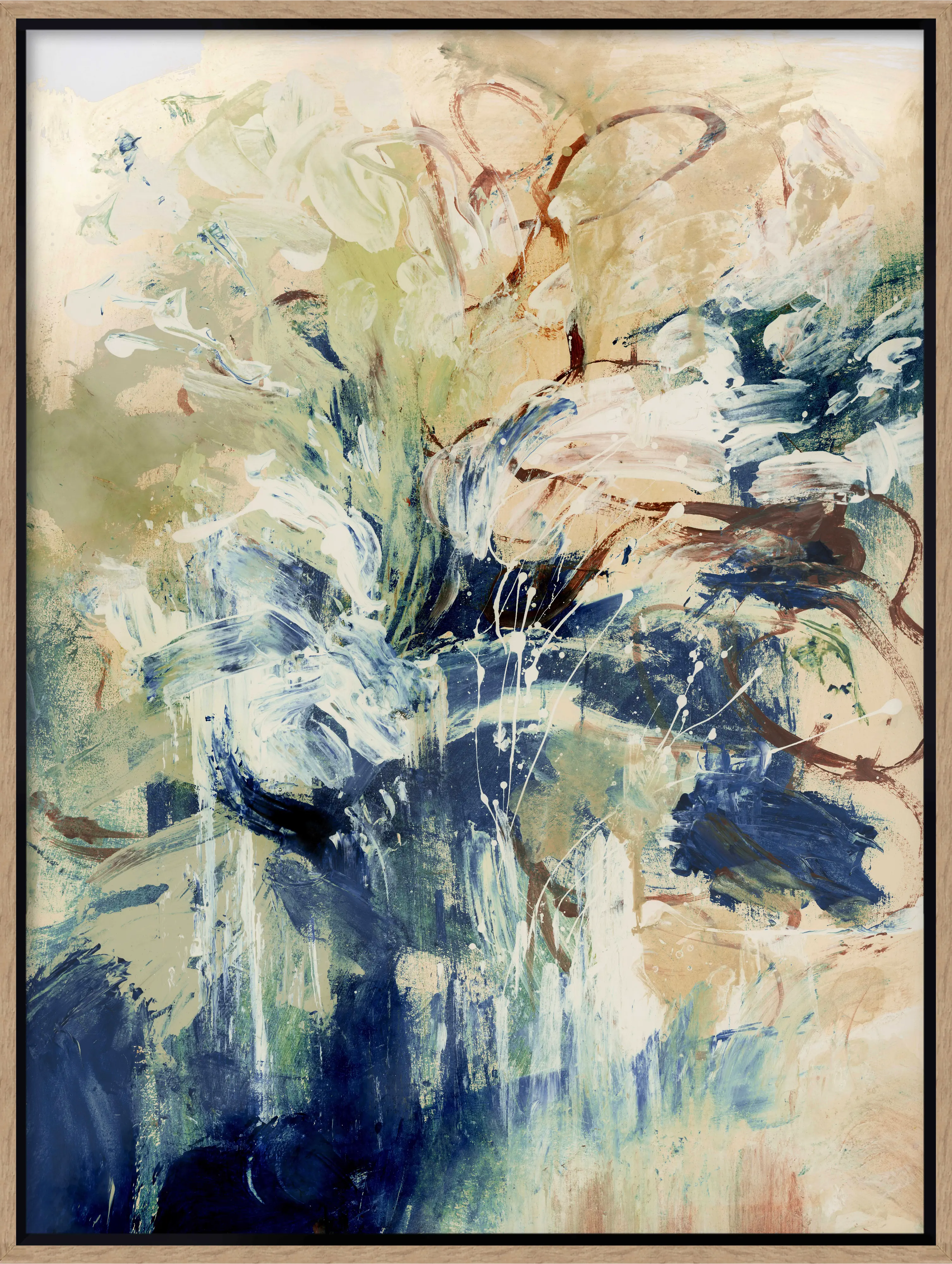 Blue Fusion Framed Canvas-1