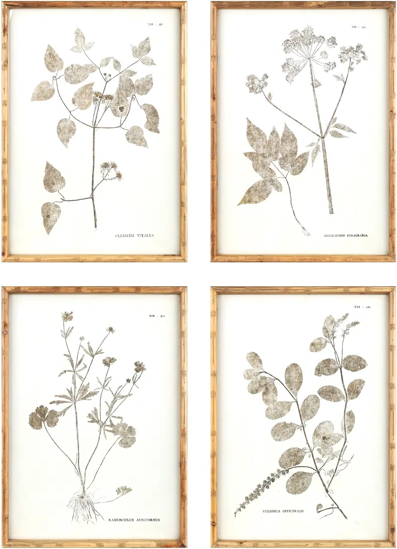 Assorted Floral Wood and Paper Print