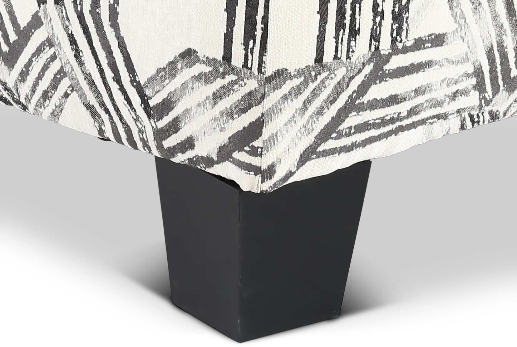 Fandango Slate Gray and White Ottoman-6