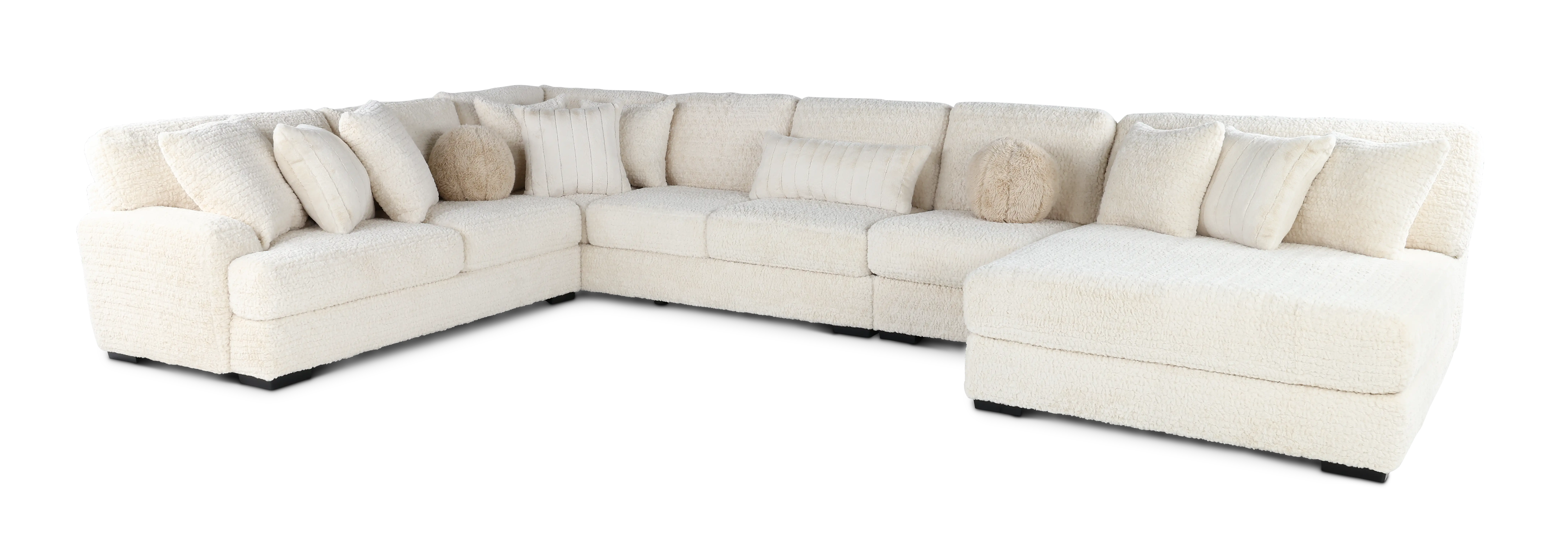 Hendrix Ivory 4 Piece Sectional with Double Chaise-1