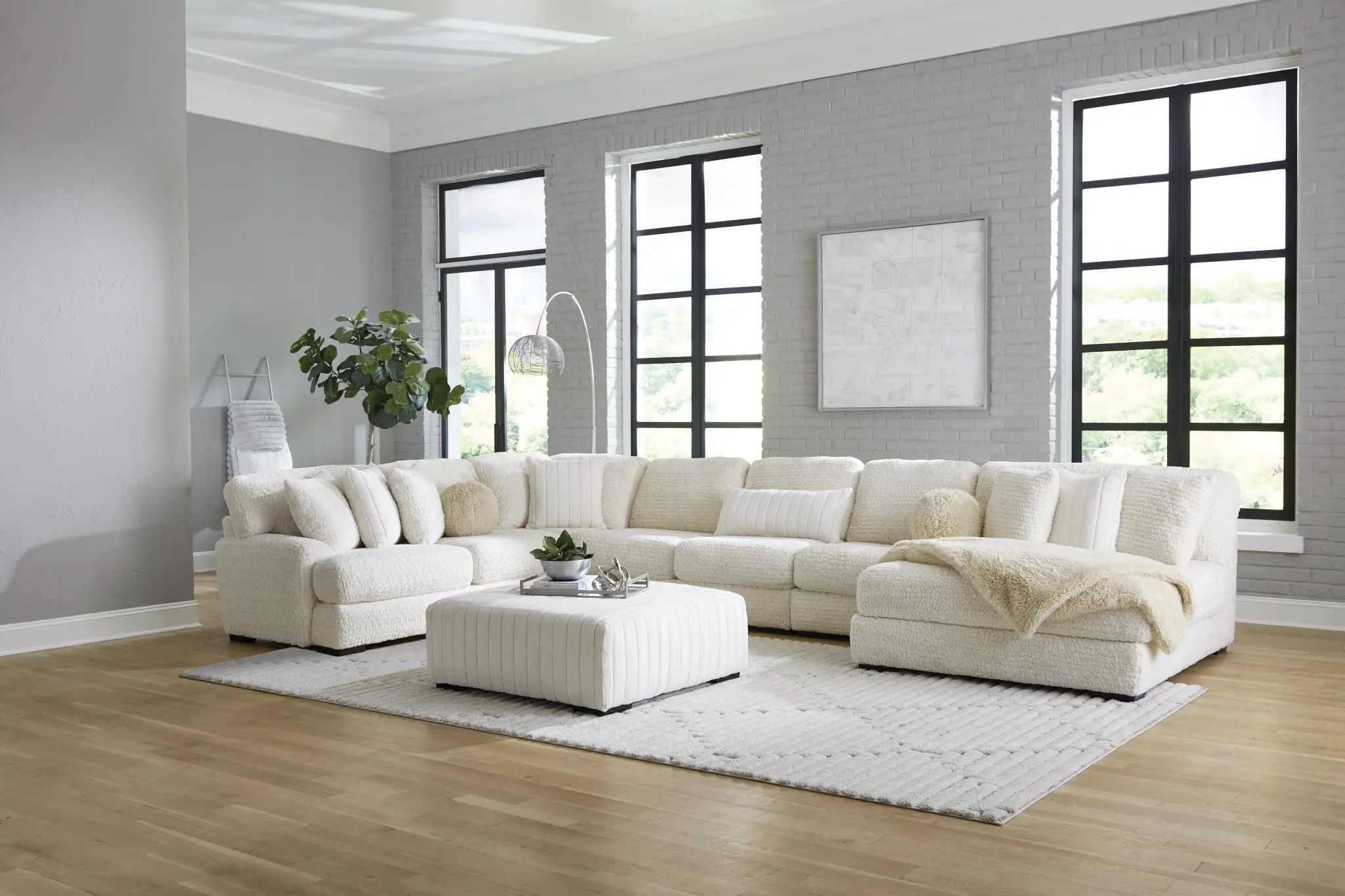 Hendrix Ivory 4 Piece Sectional with Double Chaise-2