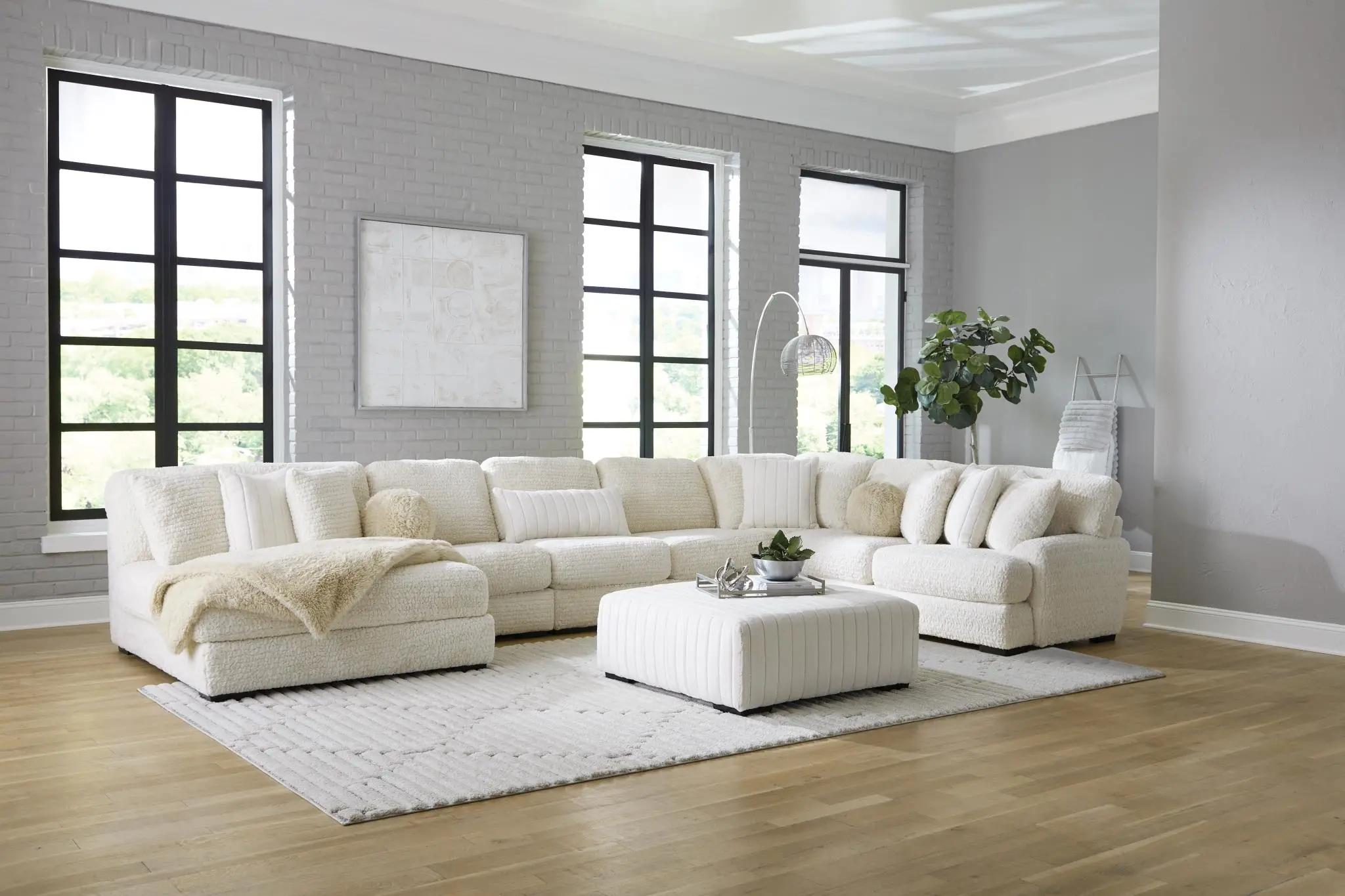 Hendrix Ivory 4 Piece Sectional with Double Chaise-2