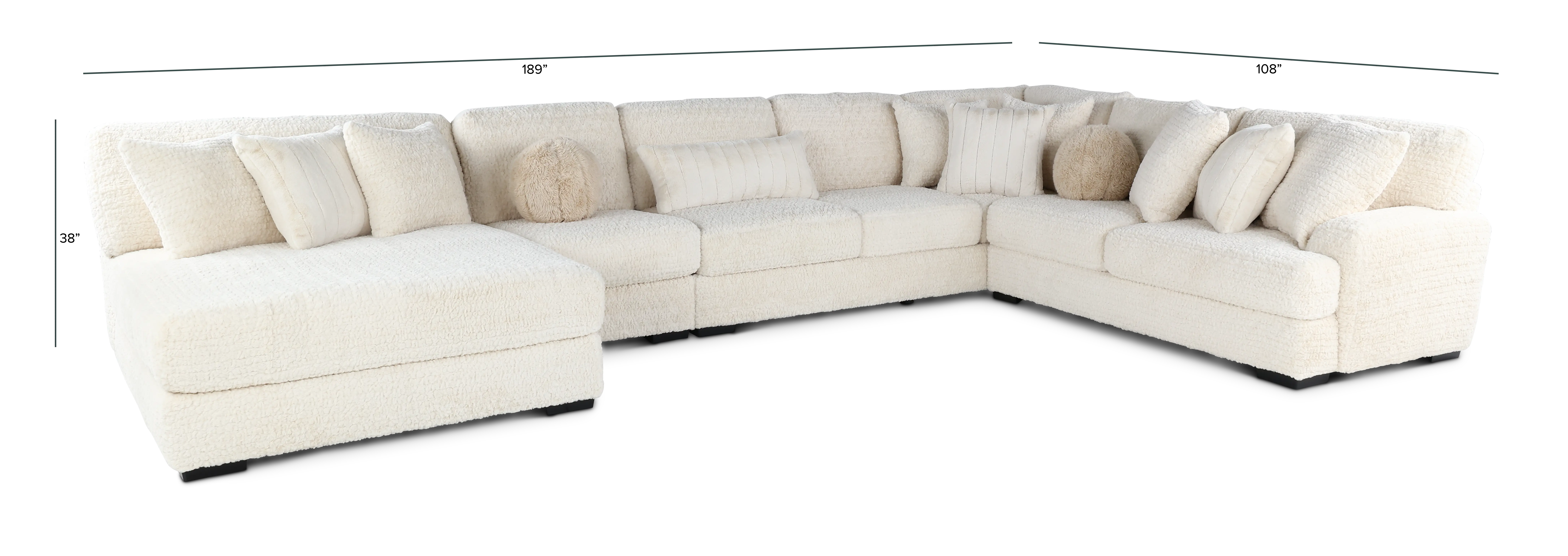Hendrix Ivory 4 Piece Sectional with Double Chaise-3