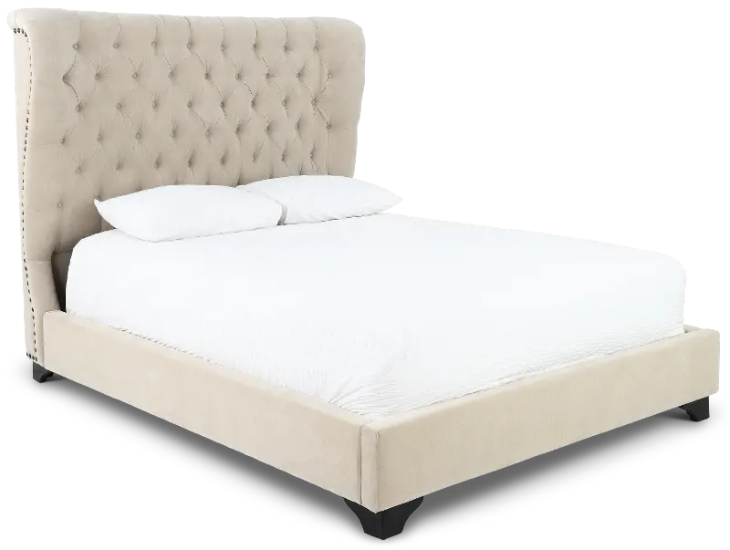 Chloe Natural Queen Upholstered Bed