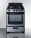 Summit 24  Gas Range - Stainless Steel