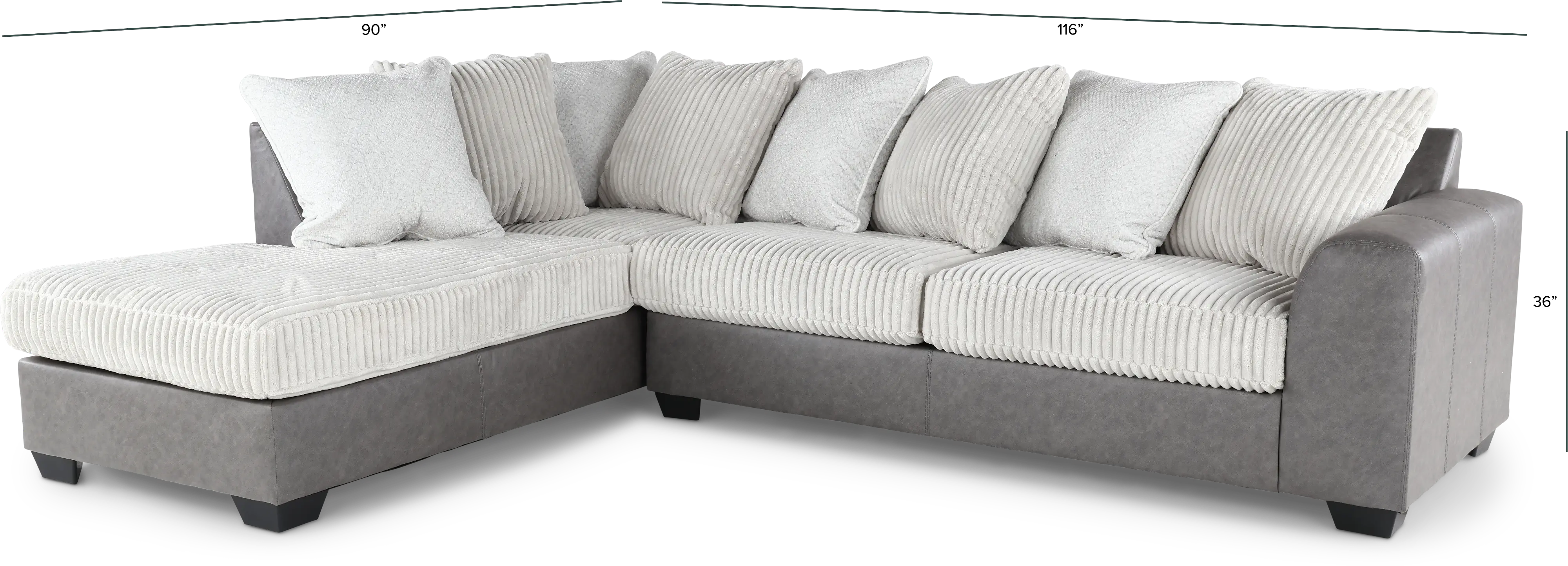 Clairette Two-Tone Gray 2 Piece Sectional-3