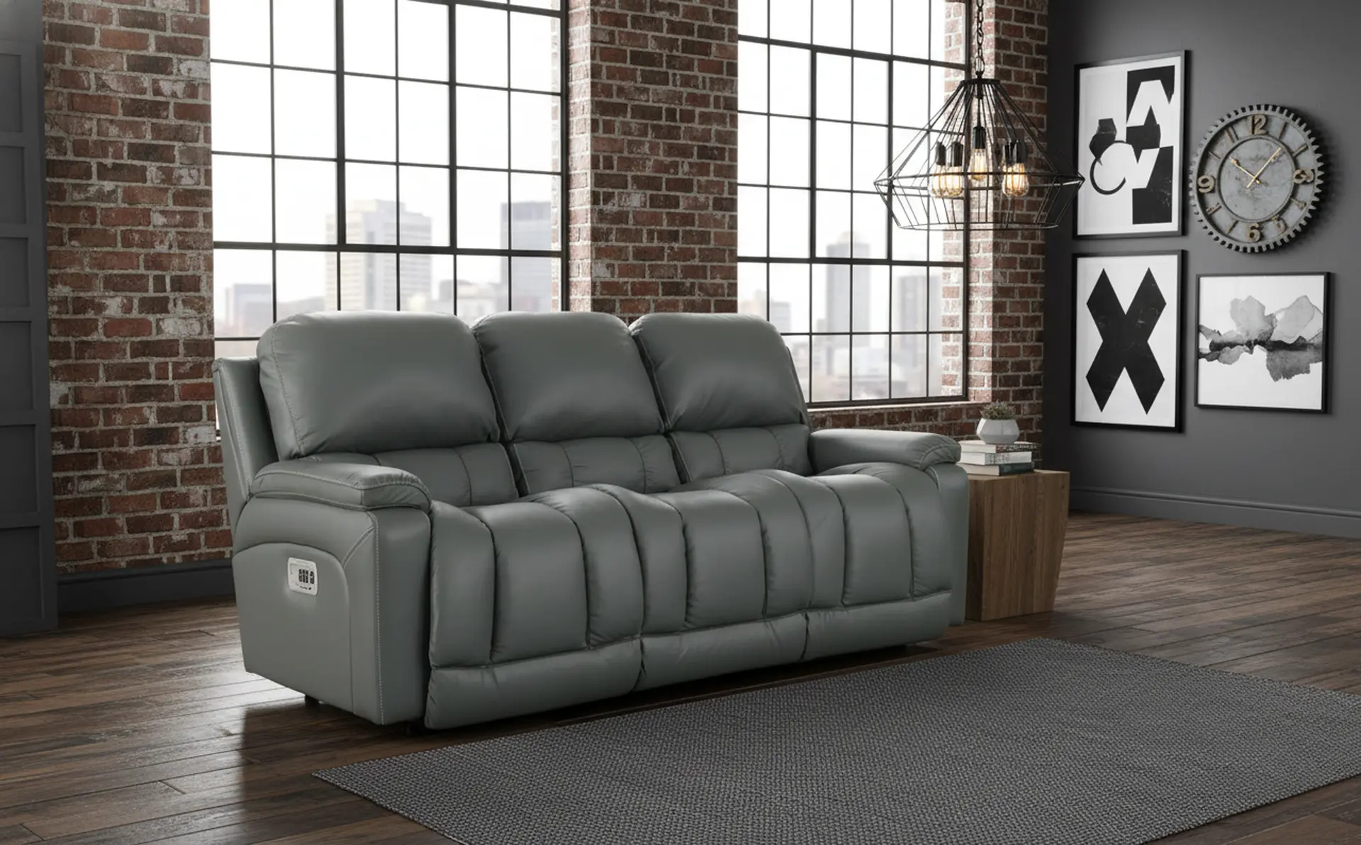X44-530/W2/LB193056 Greyson Blue-Gray Power Reclining Sofa with Headrest and Lumbar-10