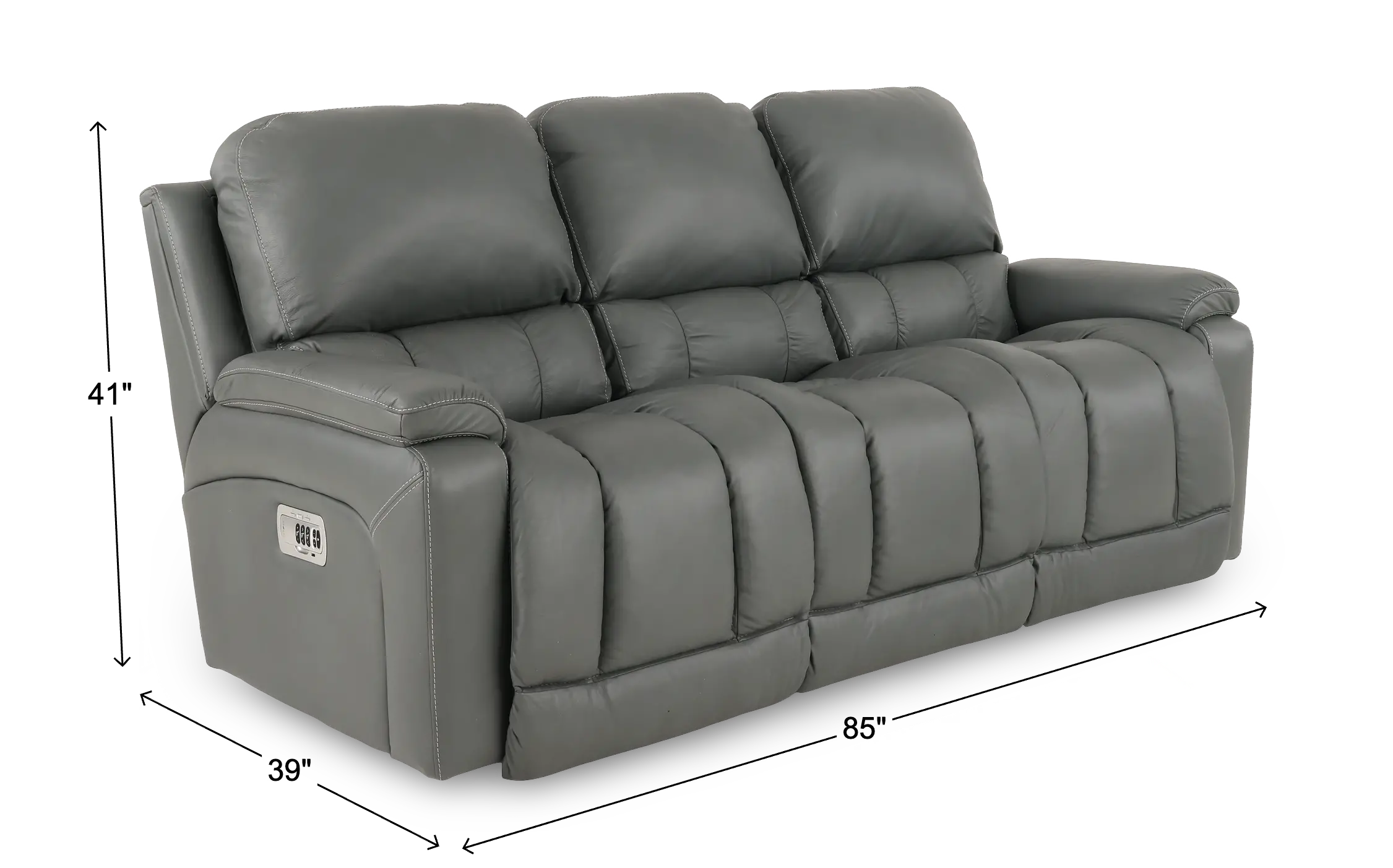 X44-530/W2/LB193056 Greyson Blue-Gray Power Reclining Sofa with Headrest and Lumbar-3