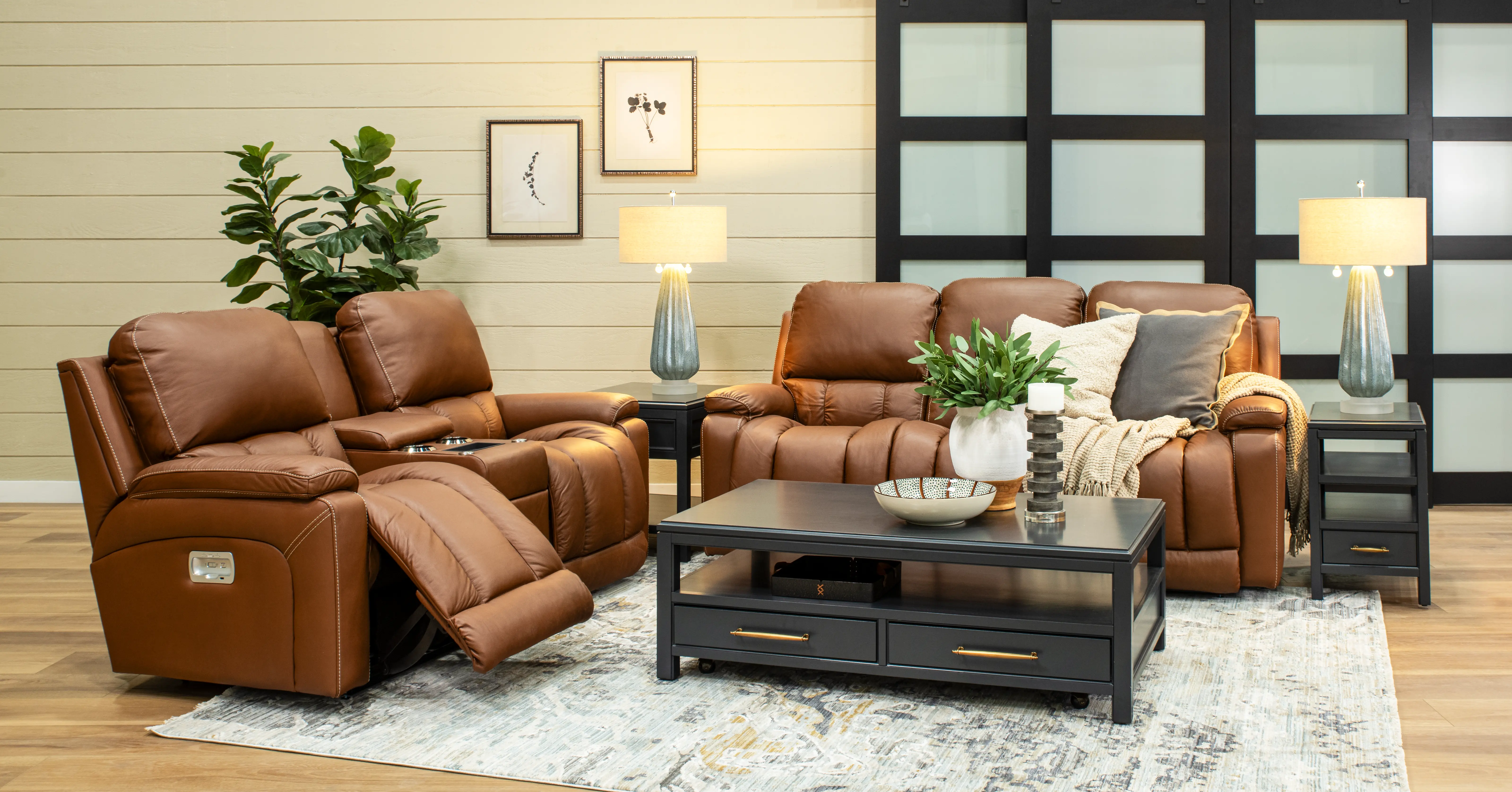 X44-530/W2/LB193077 Greyson Caramel Power Reclining Sofa with Headrest and Lumbar-2