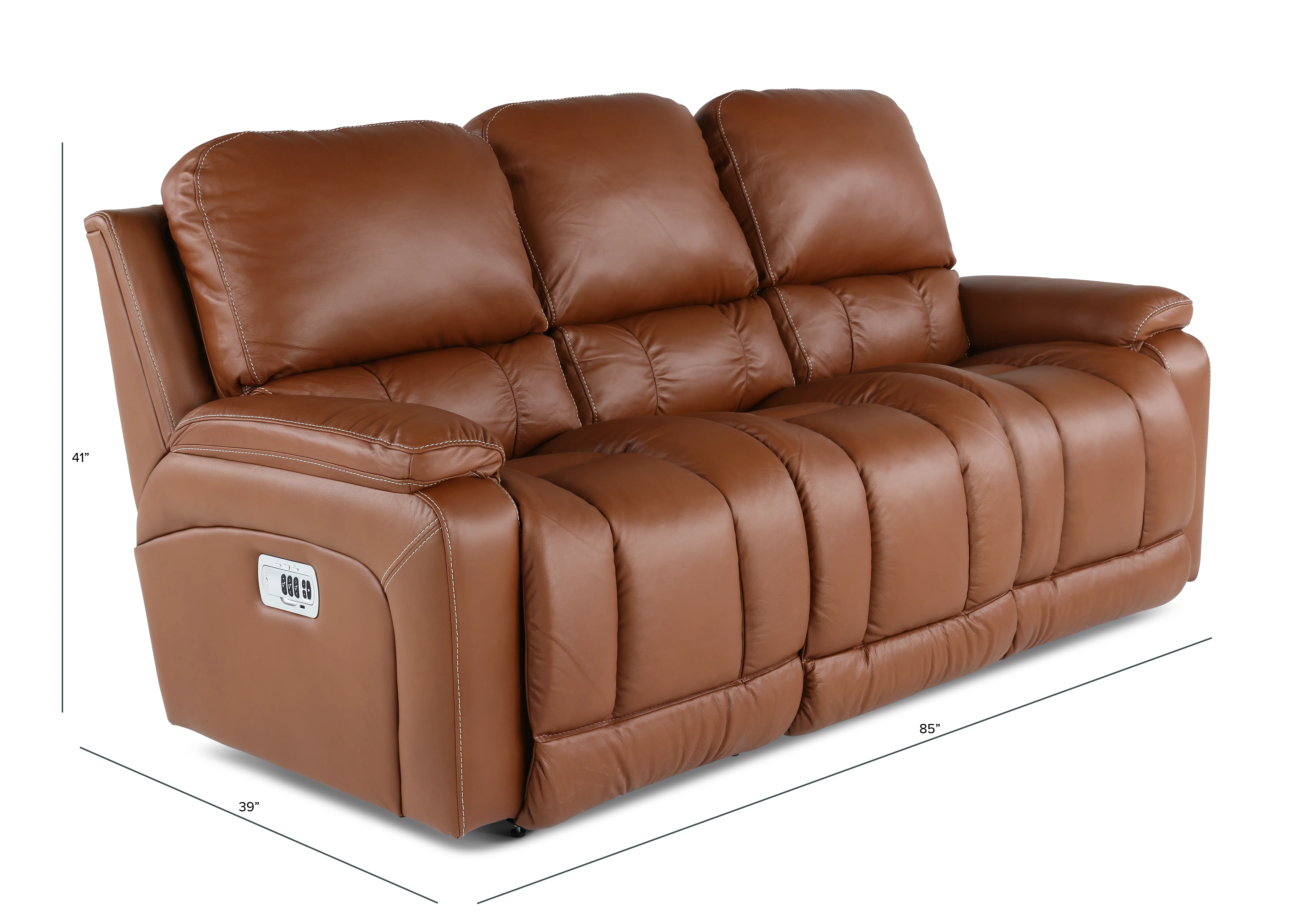 X44-530/W2/LB193077 Greyson Caramel Power Reclining Sofa with Headrest and Lumbar-3