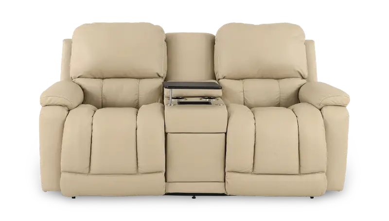 Greyson Ice Power Reclining Loveseat with Headrest and Lumbar