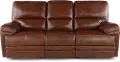 David Pecan Power Reclining Sofa with Power Headrest and Lumbar