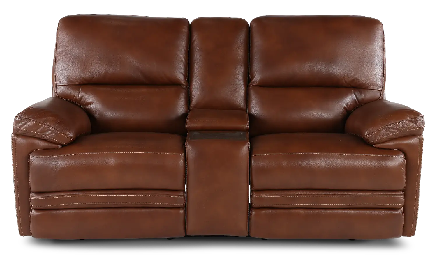 David Pecan Power Reclining Loveseat with Power Headrest and Lumbar-1